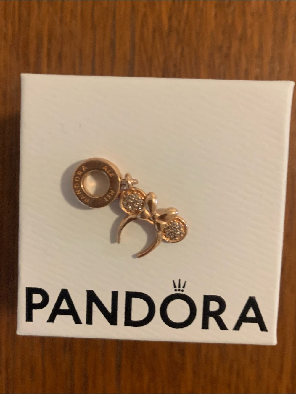 Pandora Disney Rose Gold Minnie Mouse Dangle Charm